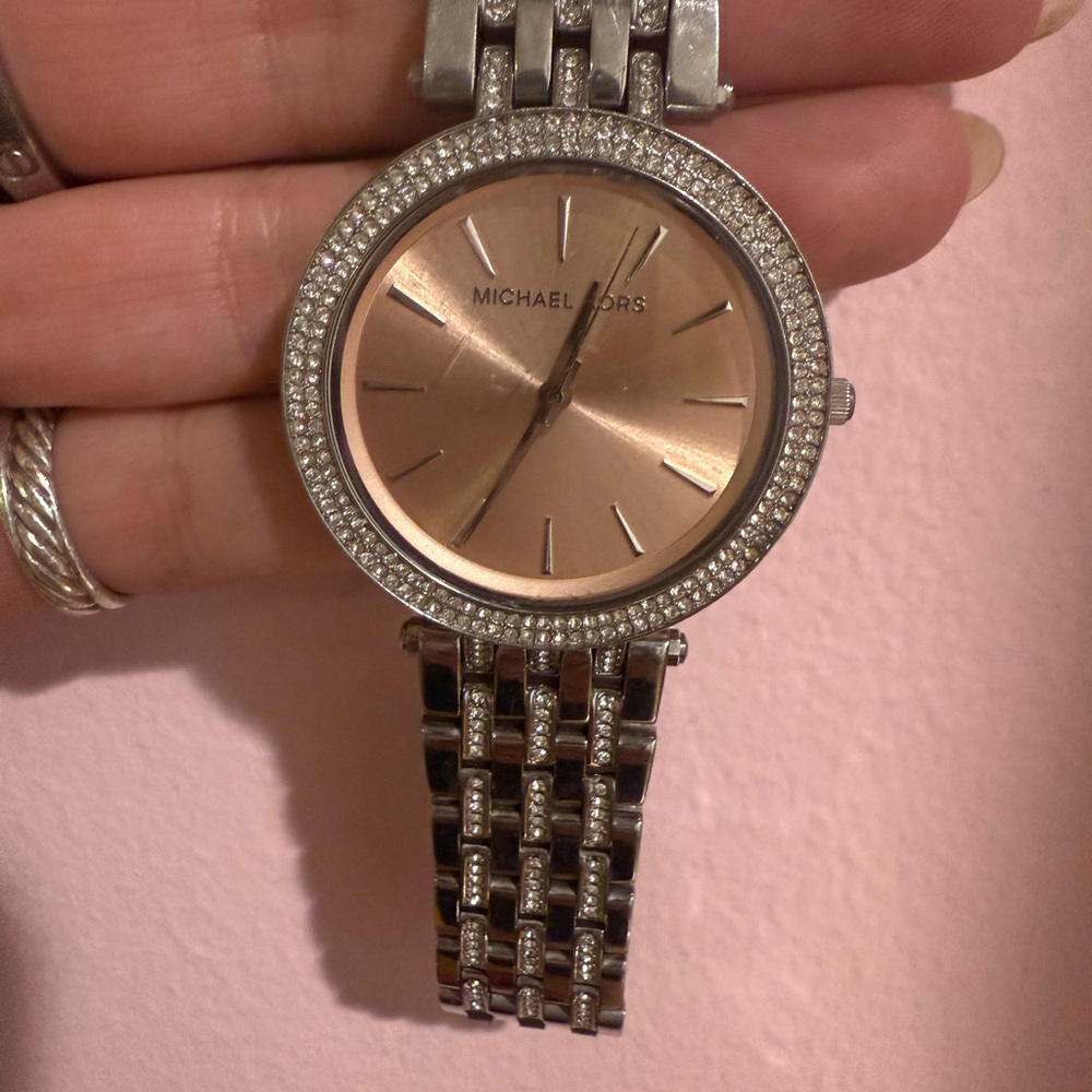 Michael Kors Two-Tone Silver and Rose Gold Watch - Picture 5 of 7